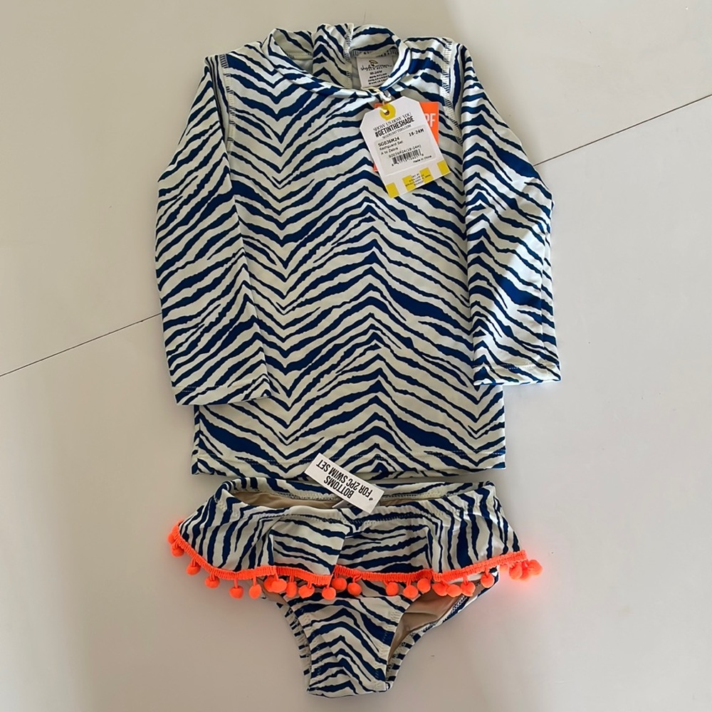 Shade Critters palm beach SG036M24 size 18/24 months girls rashguard set